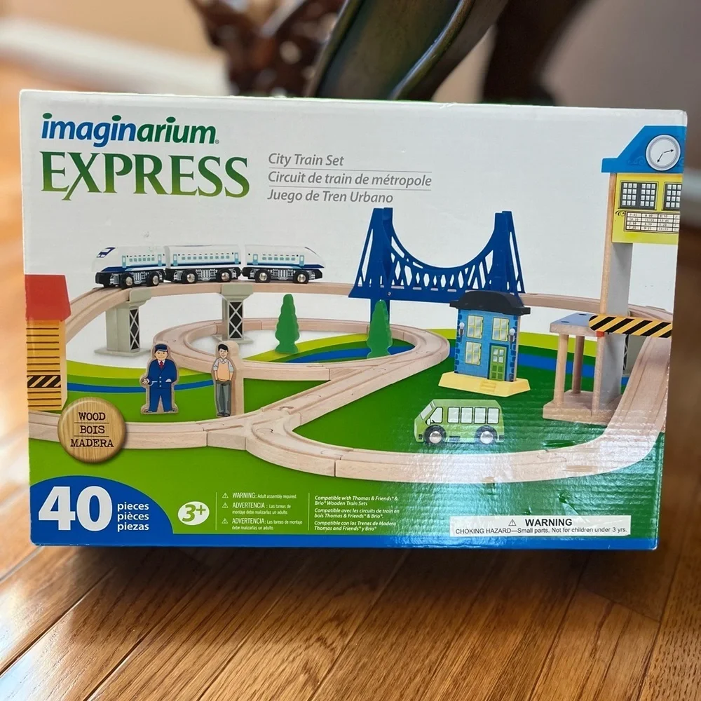 Imaginarium EXPRESSION Wooden City Train Set,Compatible w/Thomas, Friends & Brio - Picture 1 of 7
